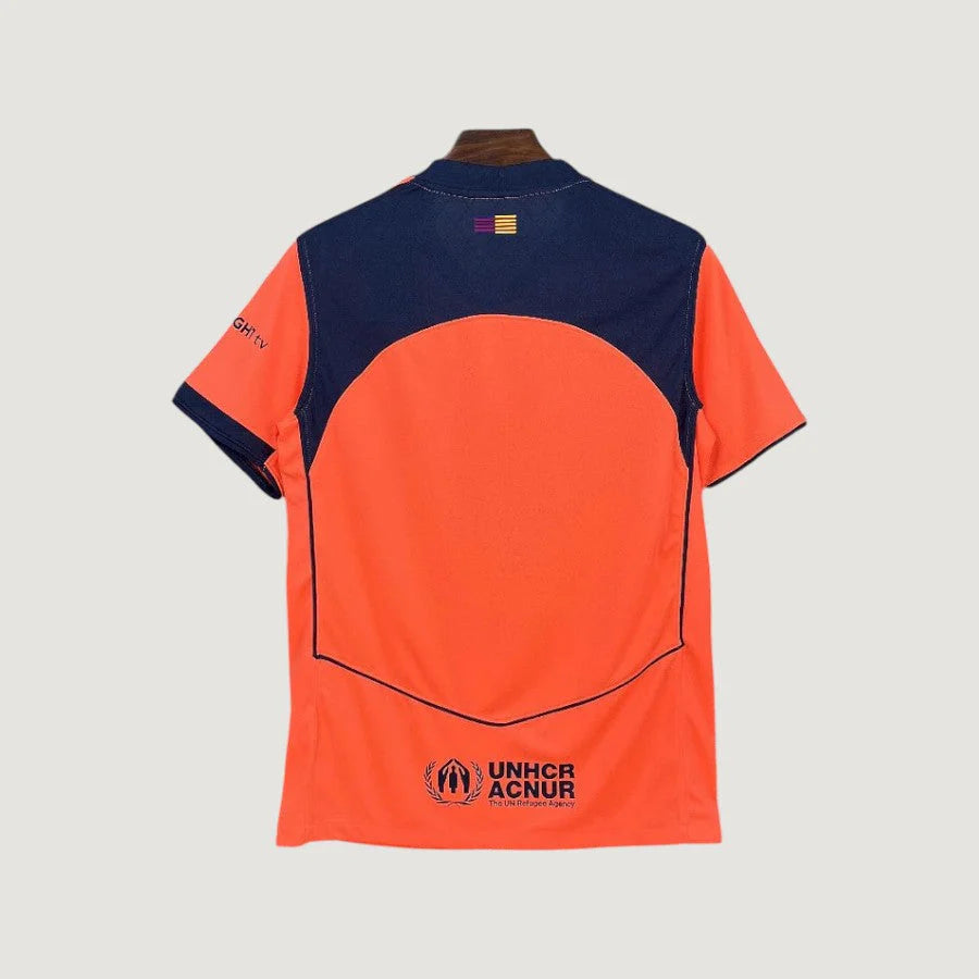 FC Barcelona – Away Jersey 25/26 – Orange & Navy Blue
