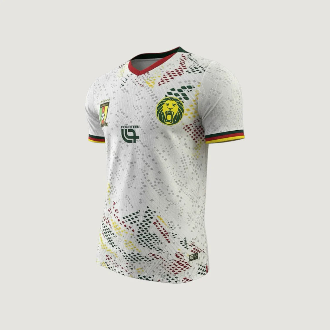Cameroon – 2026 World Cup Away Jersey – White, Green, Yellow, Red