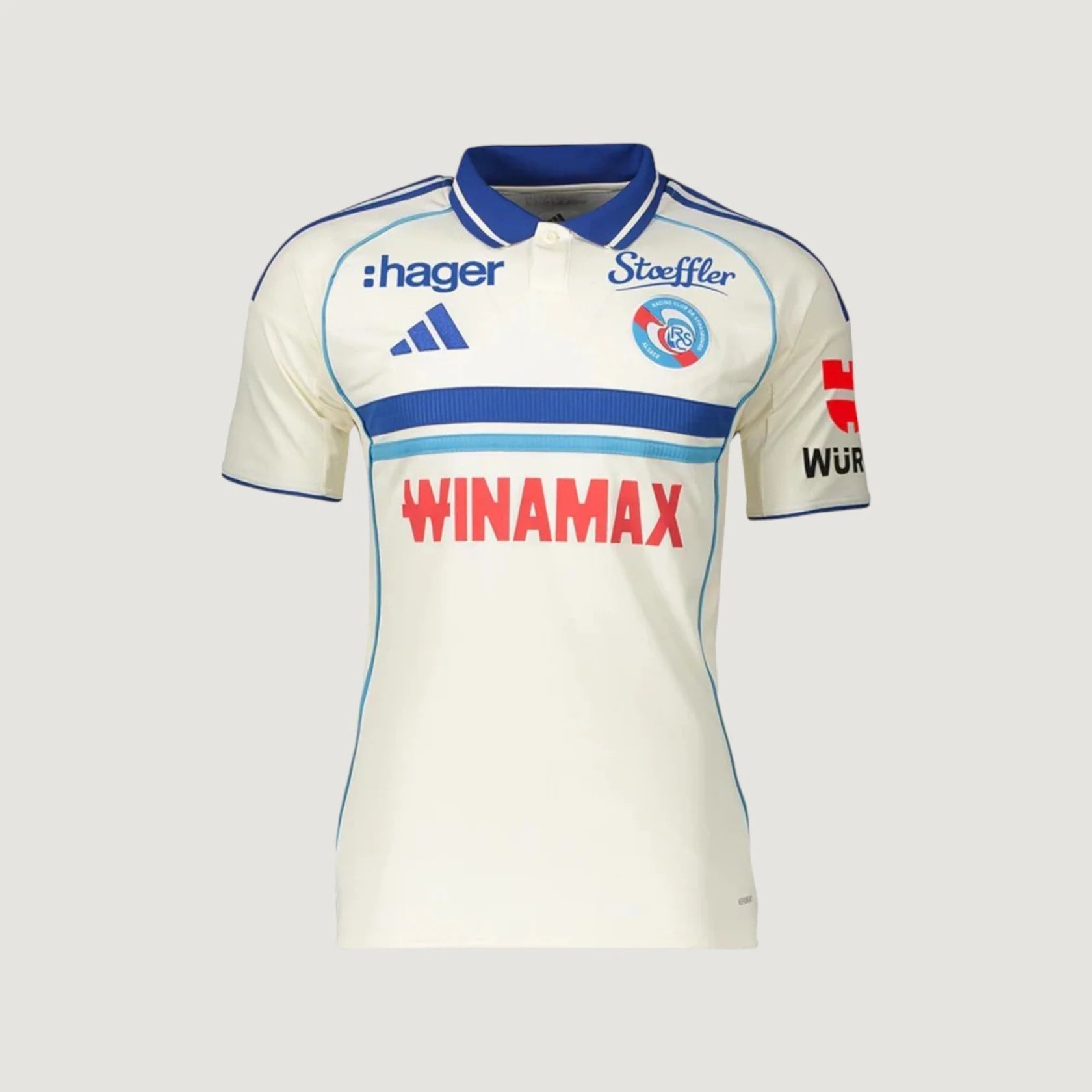 RC Strasbourg – Away Kit 25/26 – White & Blue